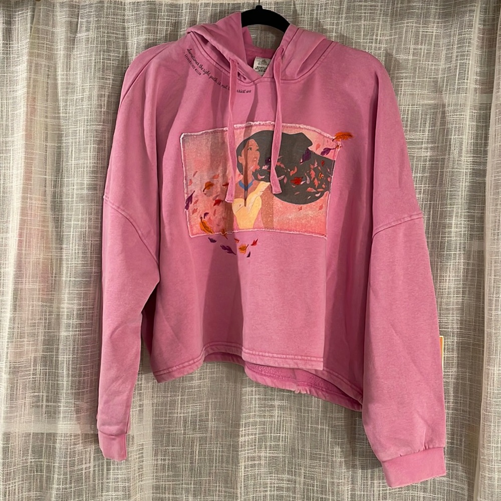 NWT Cropped Disney Pocahontas Vintage Look Hoodie